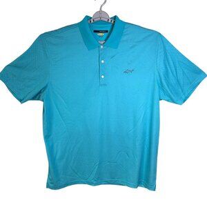 Greg Norman PlayDry‎ Golf Polo Shirt XXXL 3X Big Tall Turquoise Pique Knit NWOT